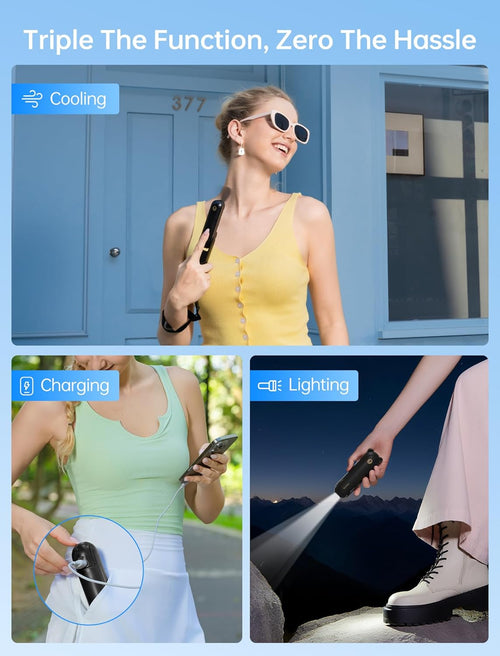 Handheld Mini Fan: 3-in-1 Convenience
