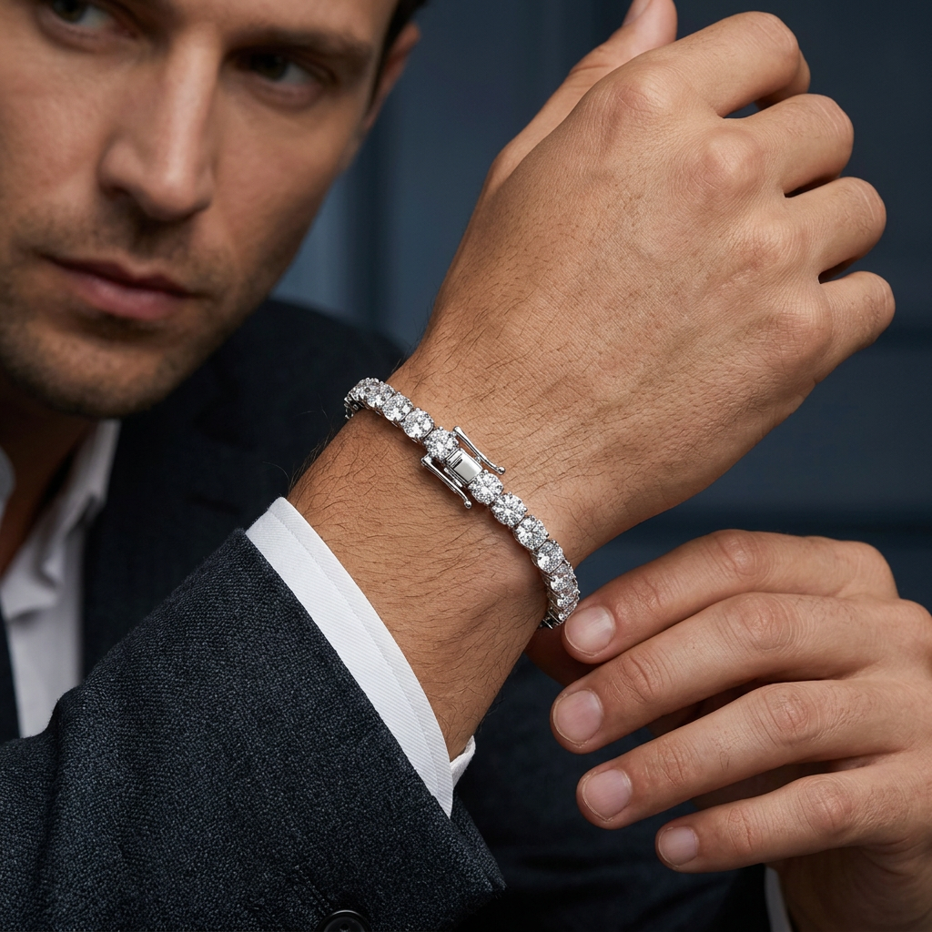 Unisex Moissanite Tennis Chain Bracelet