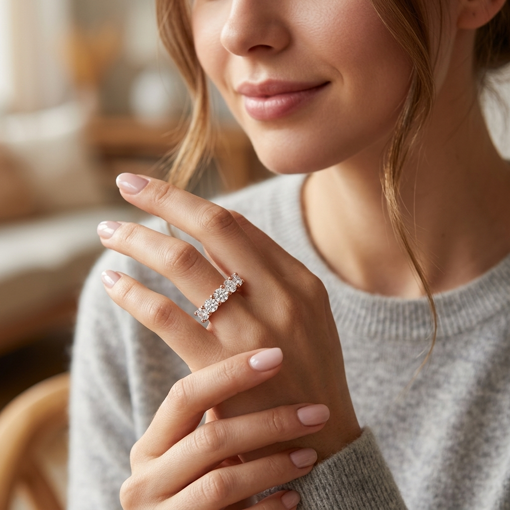 Elegant Moissanite Diamond Ring Set